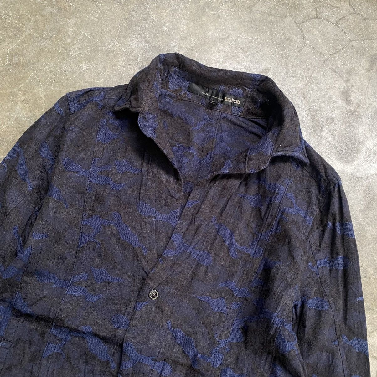 Japanese Brand 2000s Schlussel Vkei Style Open Collar Camo Button Up Shirt Size US M / EU 48-50 / 2 - 2 Thumbnail