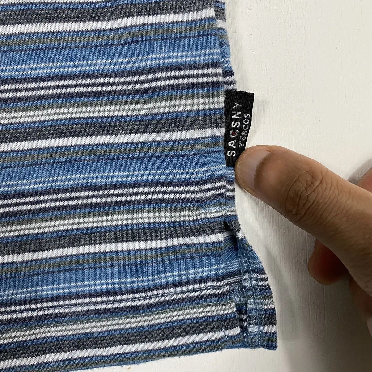 Designer BY YOHJI YAMAMOTO!! SACSNY Y'SACCS BLUE STRIPED TEE Size US L / EU 52-54 / 3 - 5 Thumbnail