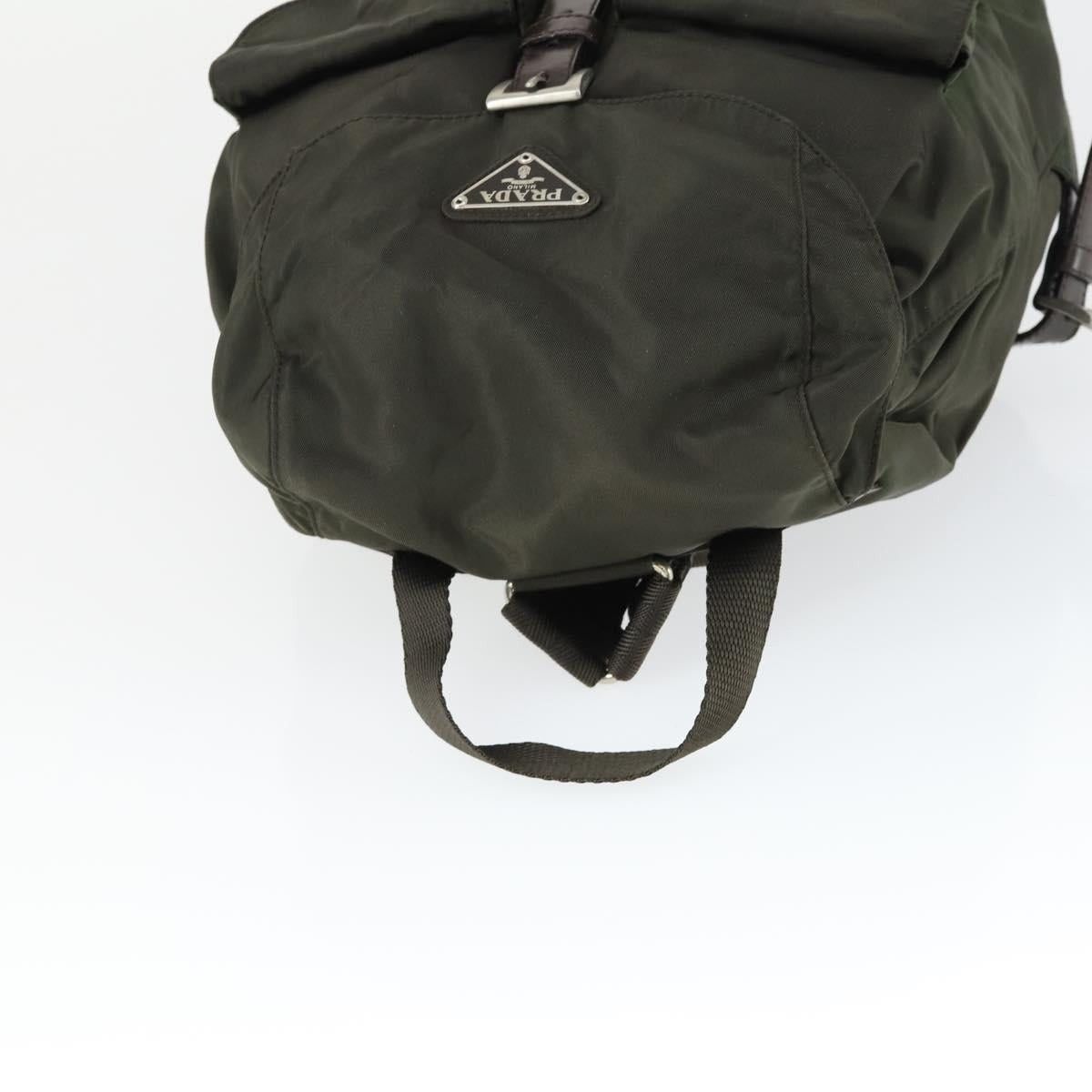 Prada PRADA Backpack Nylon Khaki Silver Auth 168379 - Jerrillo Size ONE SIZE - 6 Thumbnail