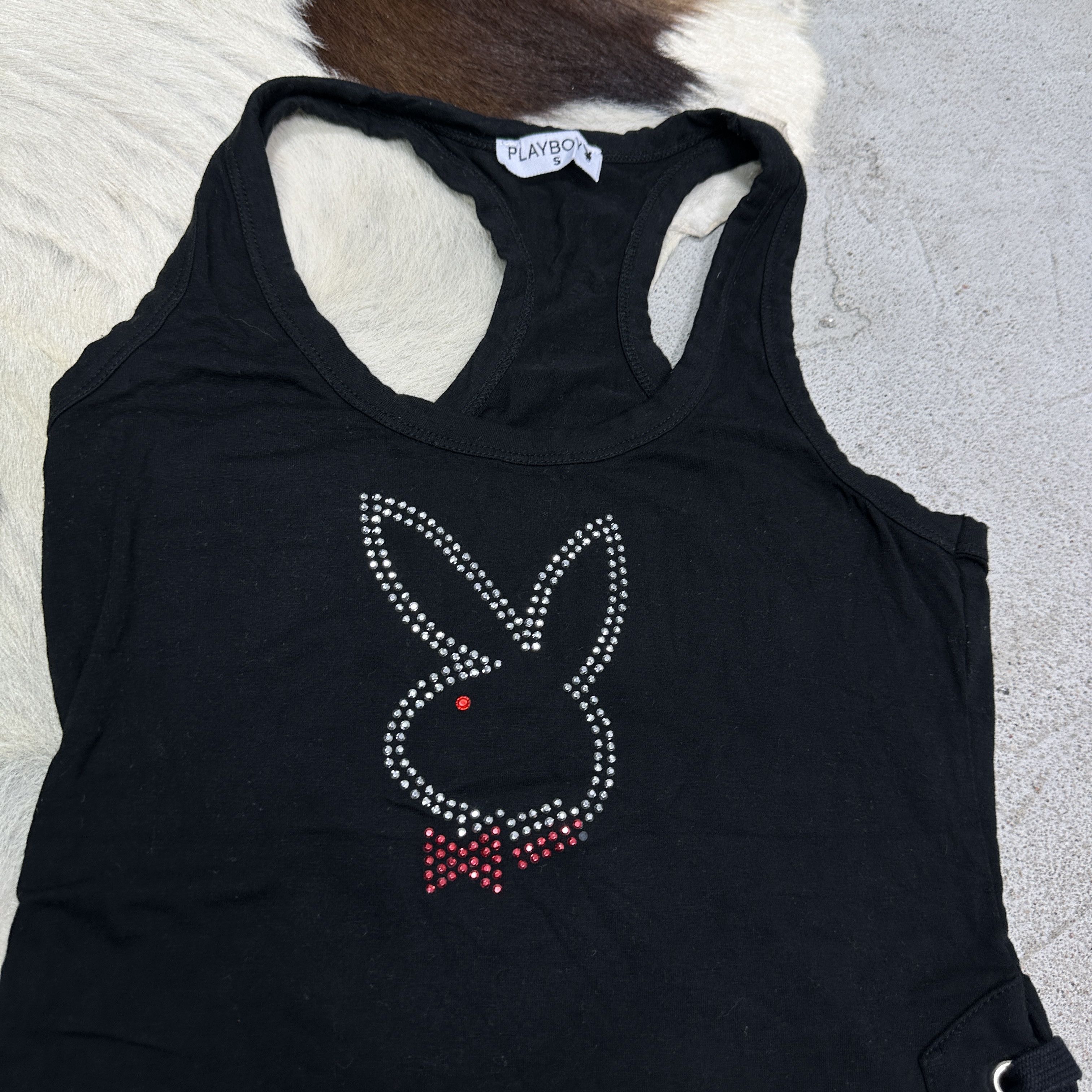 Playboy Vintage Avant Garde Rhinestones Tied Playboy Top Y2K Size S / US 4 / IT 40 - 3 Thumbnail