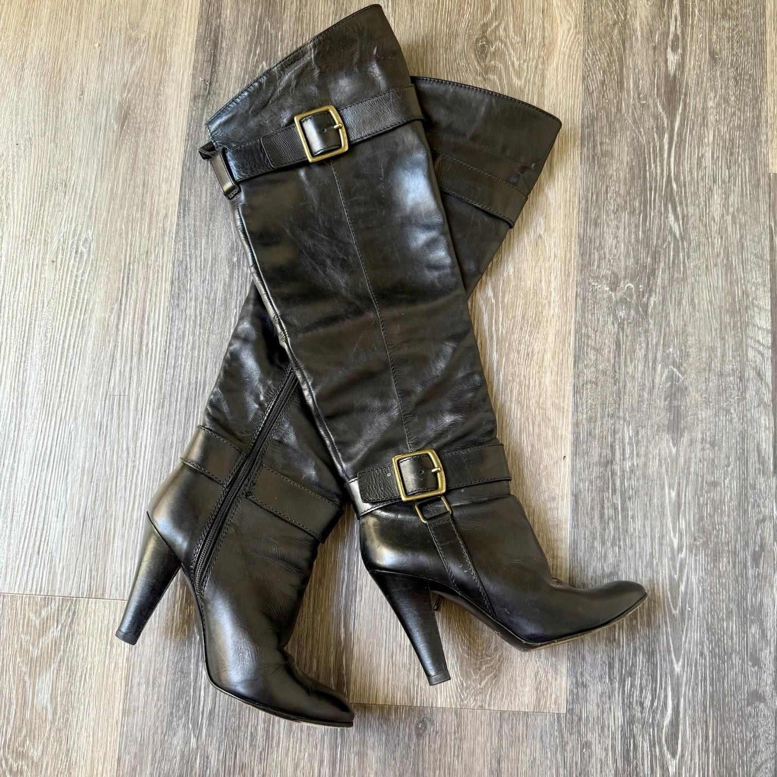 Coach Coach Monet Over the Knee Blk Leather Boots Made In Italy 6 Size US 6 / IT 36 - 1 Thumbnail