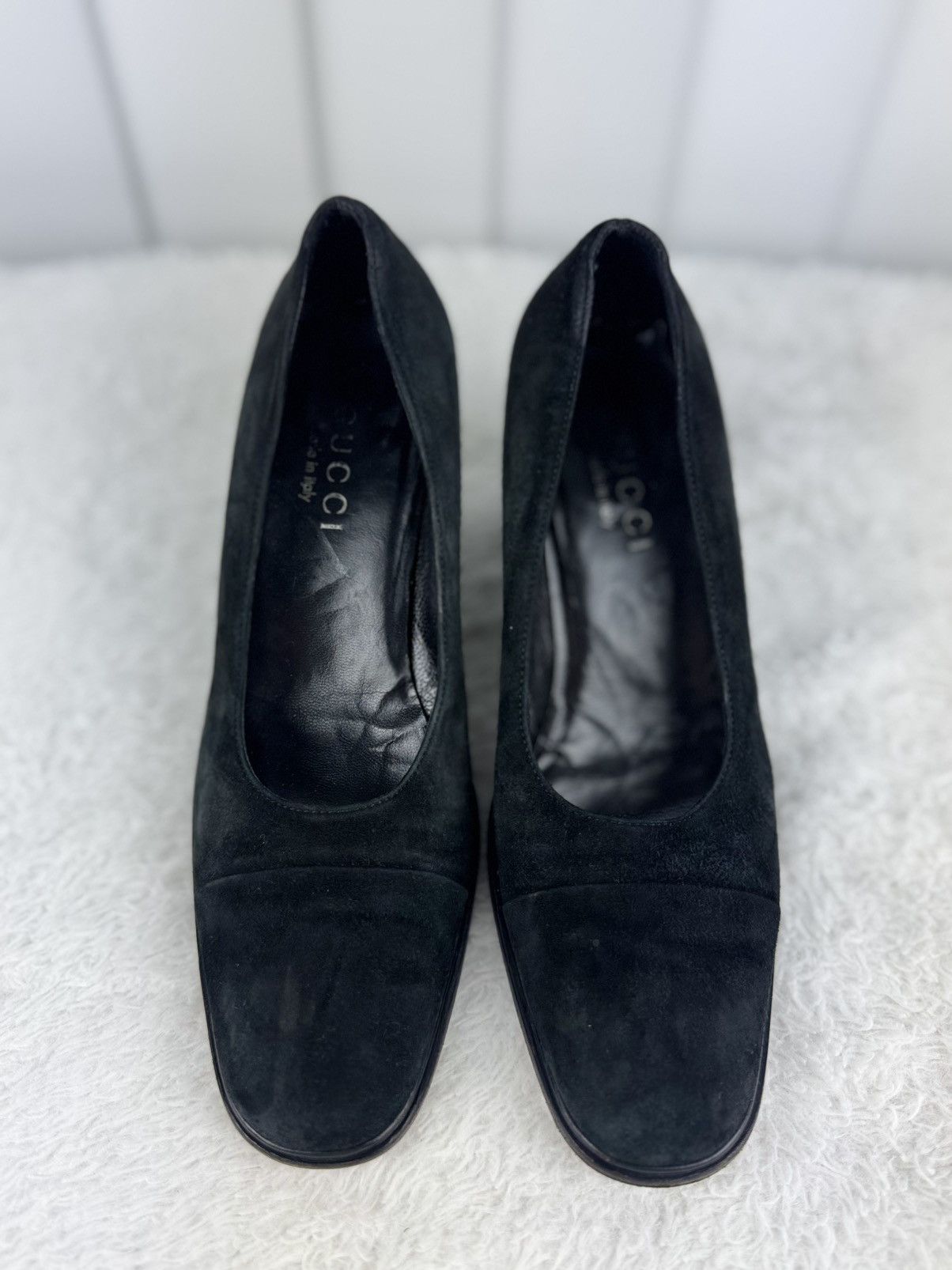 Gucci Gucci black suede block-heel pumps Size US 5 / IT 35 - 2 Thumbnail