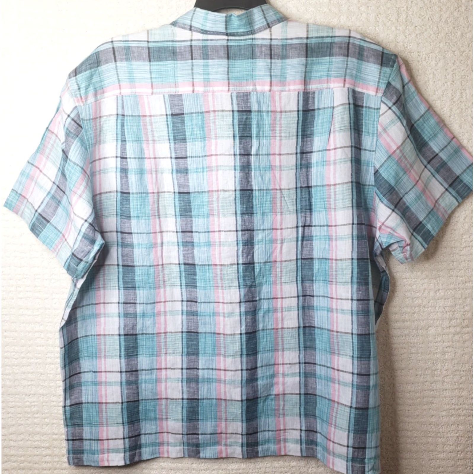 Tommy Bahama Tommy Bahama Shirt Mens 2XL 100% Linen Multicolor Plaid Short Sleeve Collared Relax XXL Size US XXL / EU 58 / 5 - 7 Thumbnail