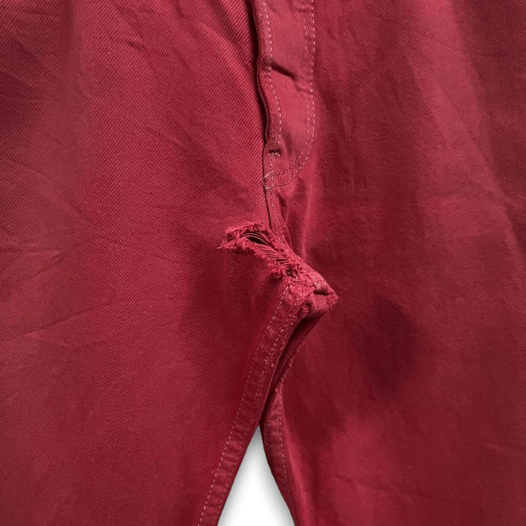 Levi's Vintage 90s Levis 501 Ripped Loose Red Jeans 33x30 Size US 33 - 5 Thumbnail