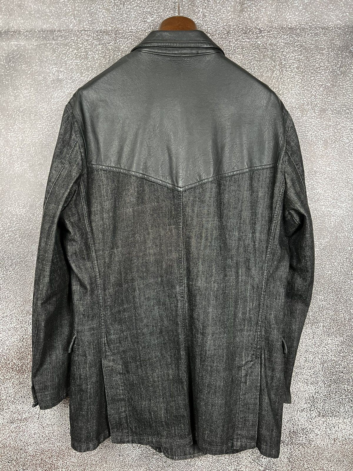 Versace Gianni Versace Leather Denim Blazer Jacket medusa coat Size US XL / EU 56 / 4 - 2 Thumbnail