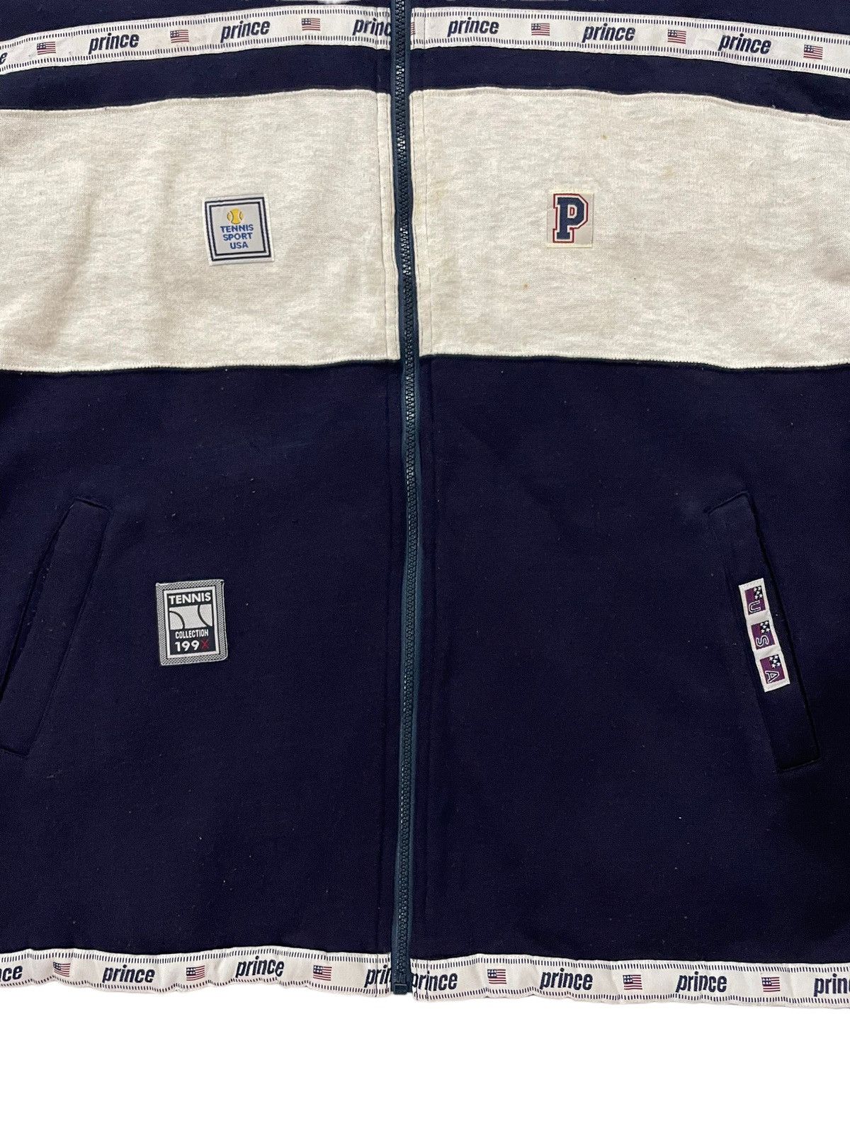 Prince × Vintage Vintage 90s Prince Tennis Faux Fleece Zip-up Hoodie Jacket Size US L / EU 52-54 / 3 - 8 Thumbnail