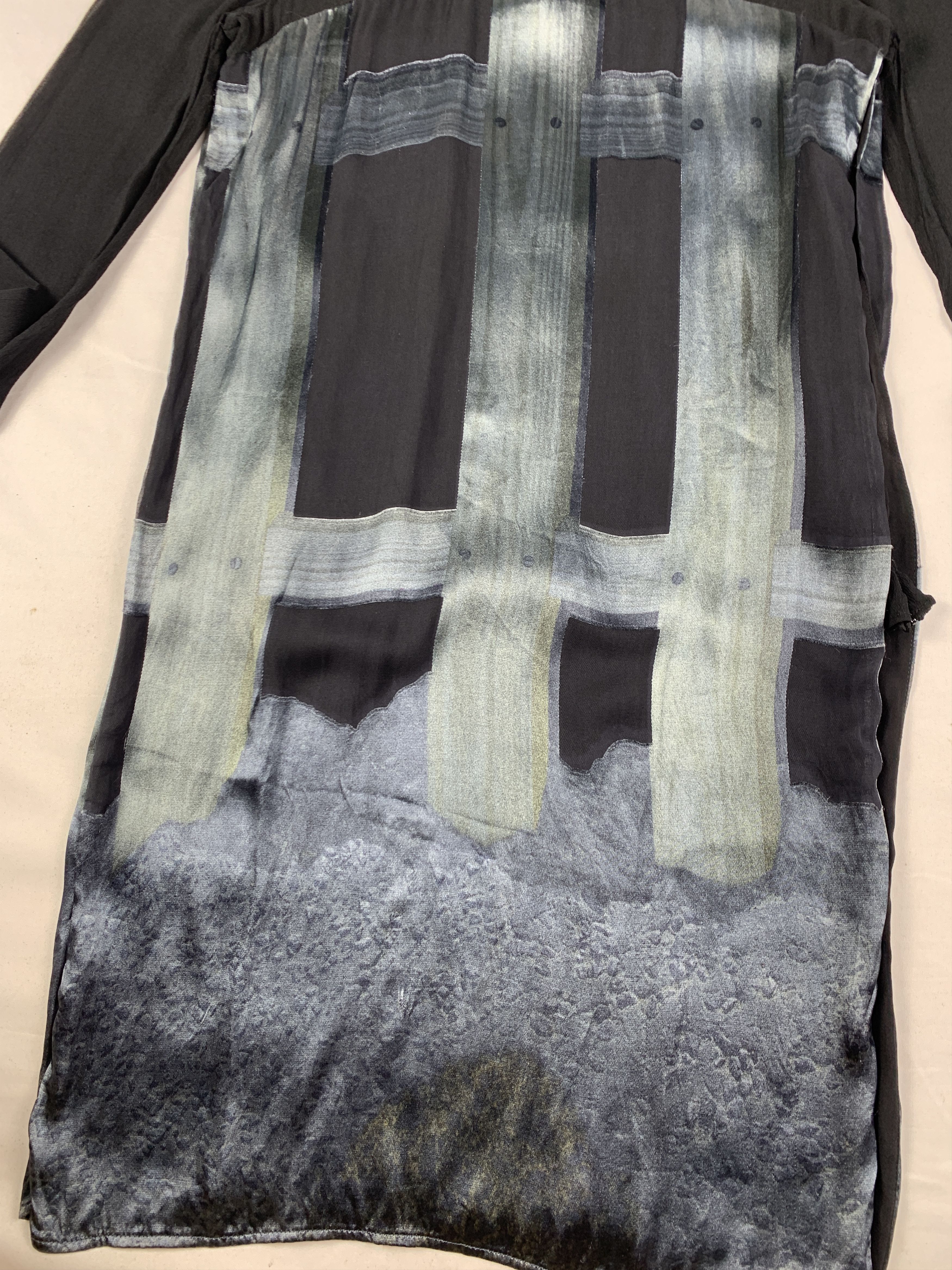 Hussein Chalayan Hussein Chalayan Silk Overlay Graphic Mesh Mini Dress (M) Size M / US 6-8 / IT 42-44 - 5 Thumbnail