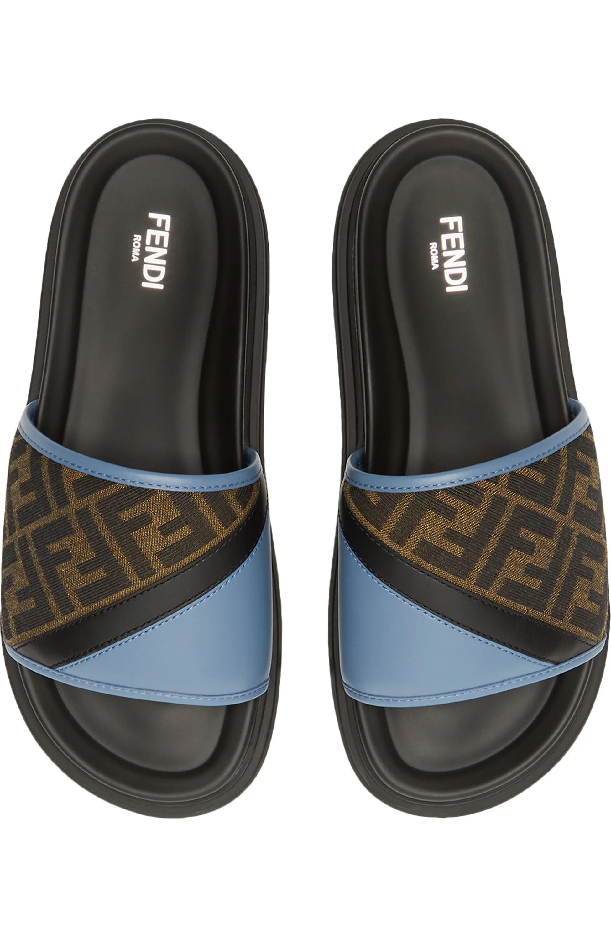 Fendi o1s1wg110226 Fendi Diagonal Slides in Brown/Black Size US 8 / EU 41 - 3 Thumbnail