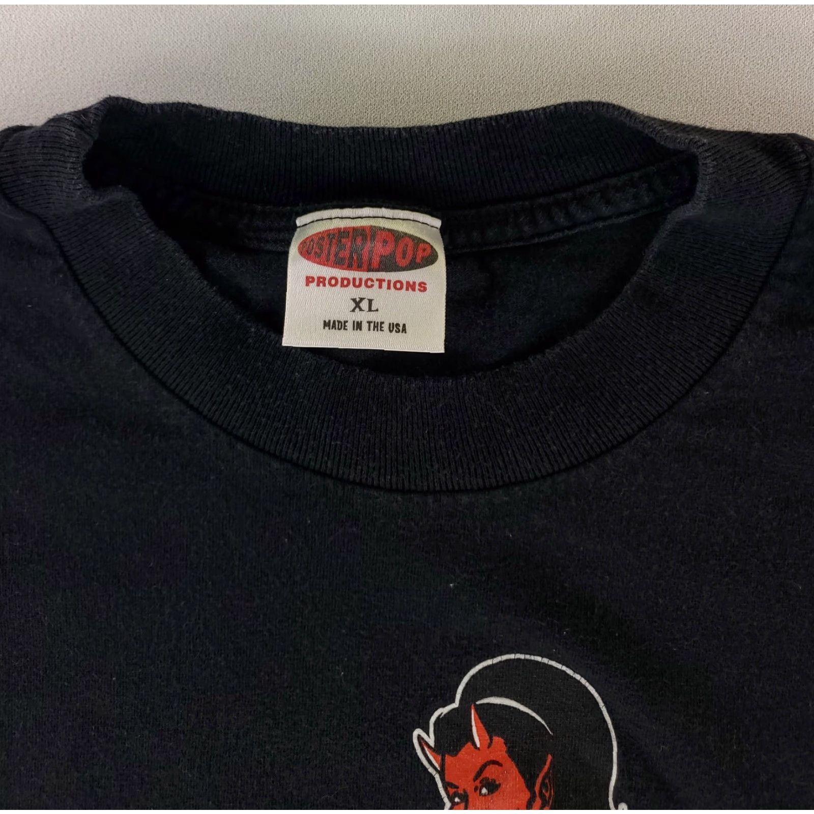Vintage VINTAGE Poster Pop T Shirt 90s Sexy Devil Made USA Black XL Mens Size US XL / EU 56 / 4 - 3 Thumbnail