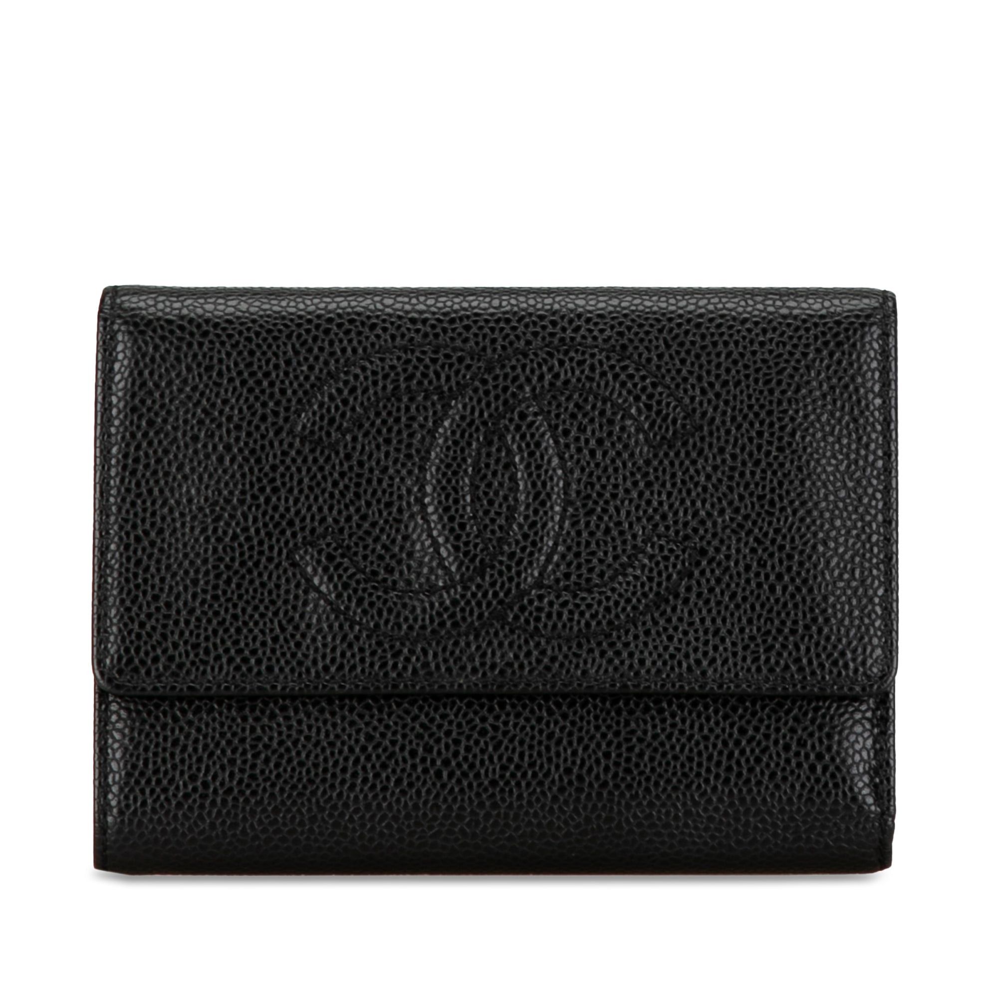Chanel Chanel CC Caviar Trifold Wallet Black Size ONE SIZE - 1 Thumbnail