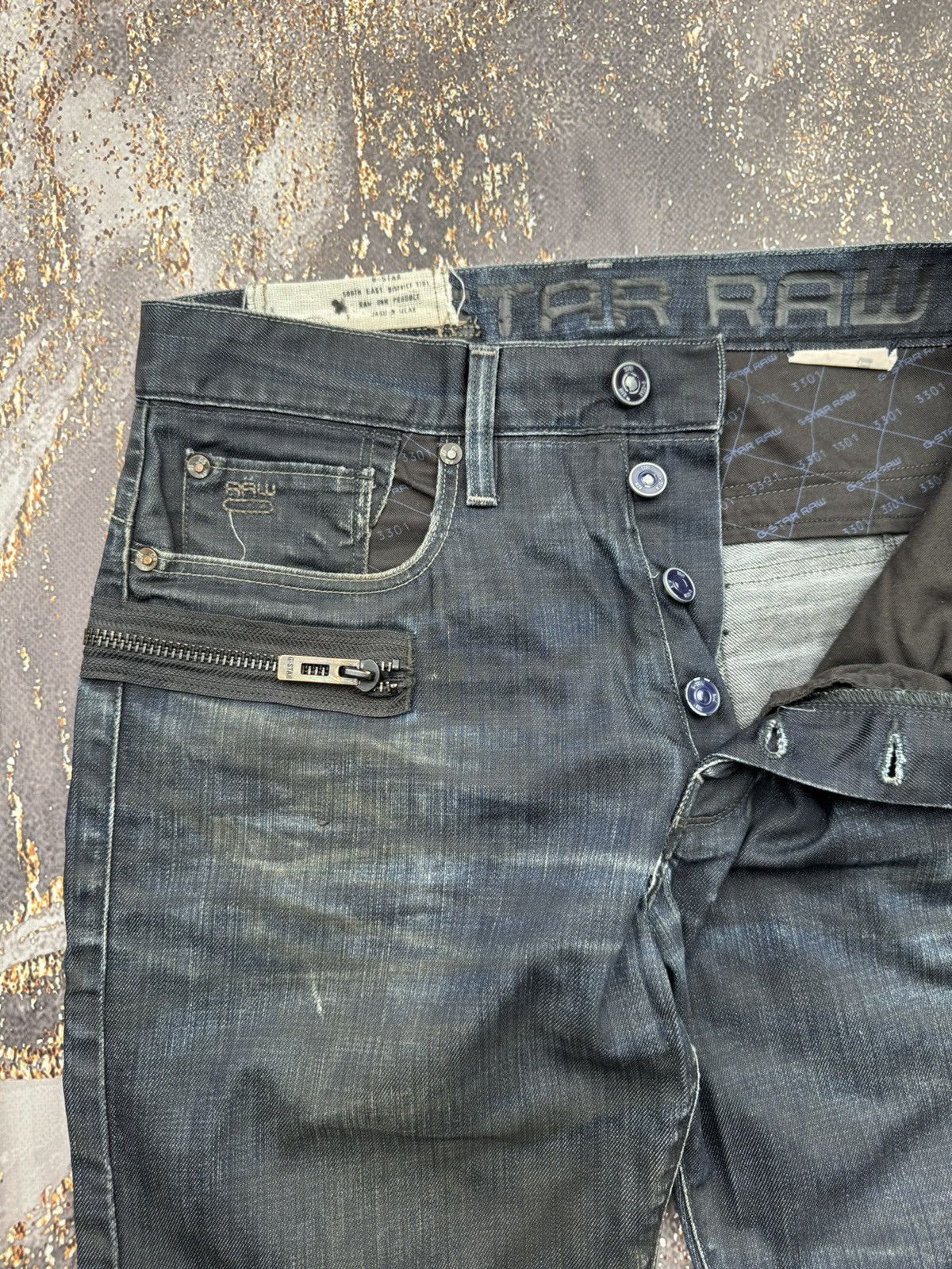 G-Star G-Star Raw Vintage Worn Biker Jeans Size US 33 - 6 Thumbnail
