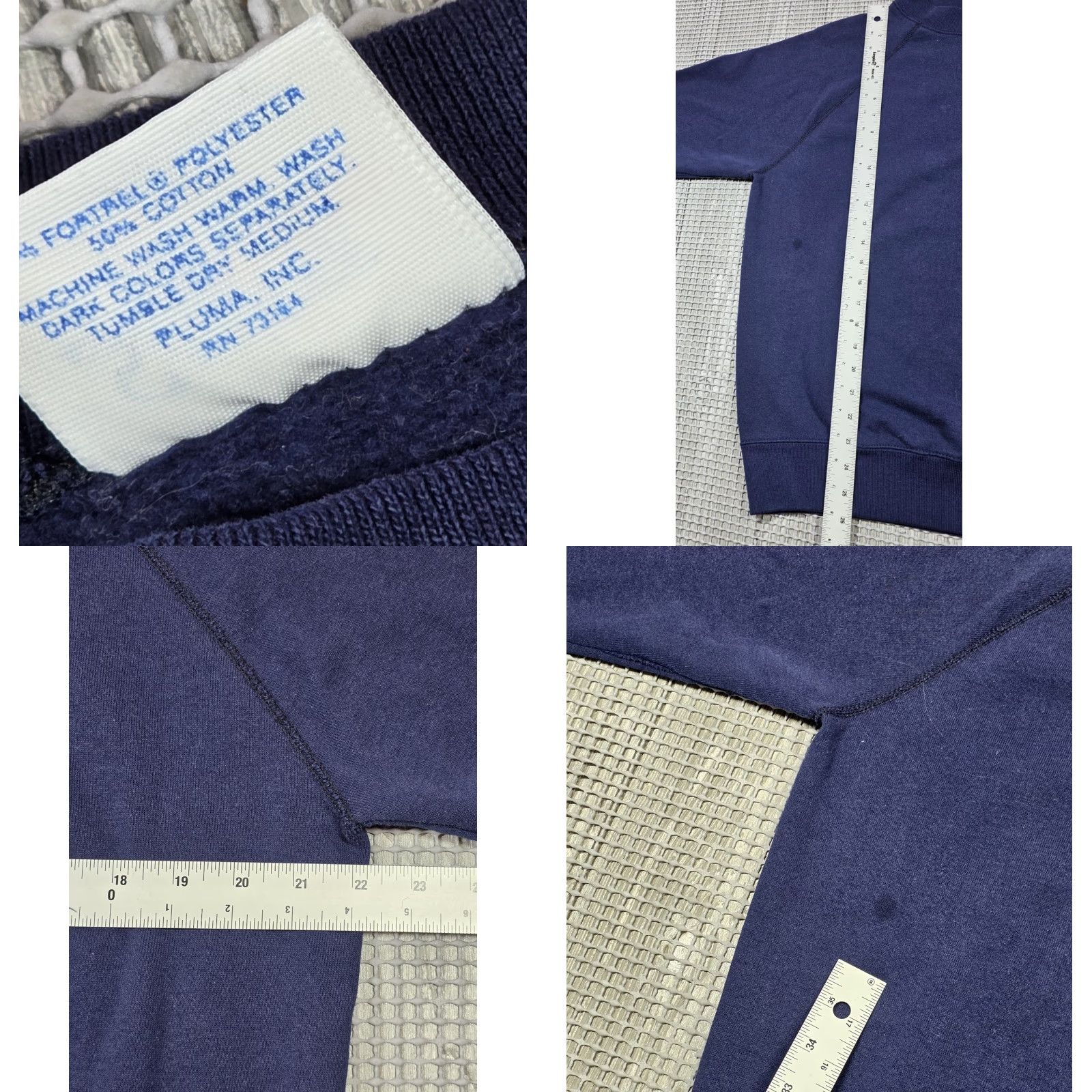 Vintage VTG Santee Sweatshirt Mens Long Sleeve XL Blue Ragland Crewneck USA Sweatshirt Pullover 90s Retro Vintage Graphic Logo Heavyweight Striped? Size US XL / EU 56 / 4 - 8 Thumbnail