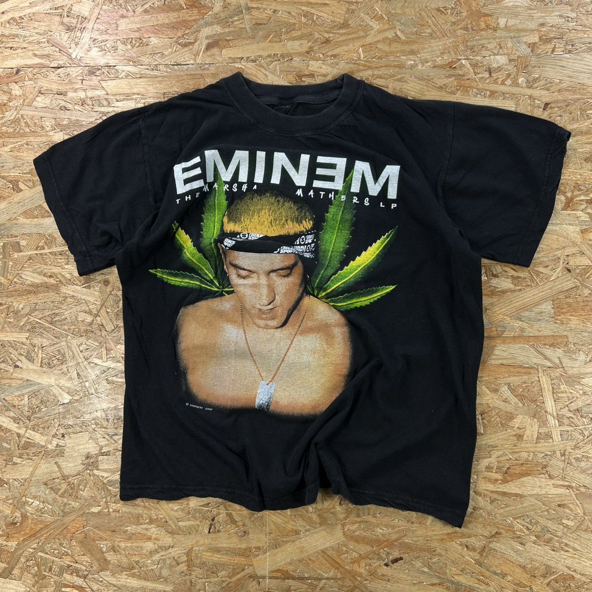 Band Tees × Eminem × Vintage EMINEM MARSHALL MATHERS LP WEED T-SHIRT JERSEY 2002 BAND TEE Size US M / EU 48-50 / 2 - 8 Thumbnail