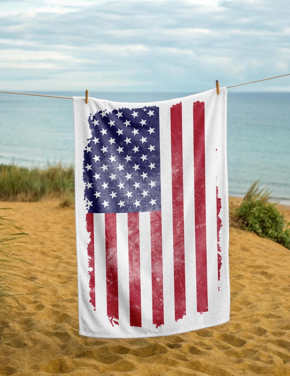 Designer Patriotic Golf Towels American Flag Design 4th of July Gift Size ONE SIZE - 2 Thumbnail