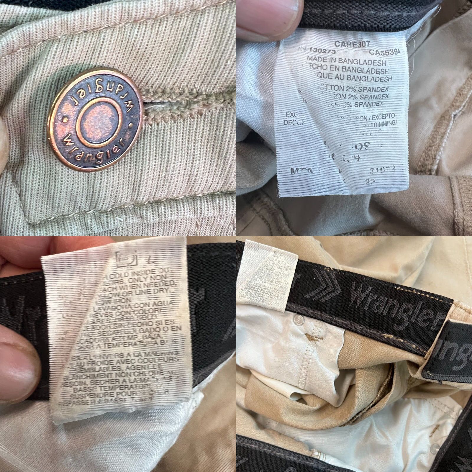 Wrangler Wrangler Mens Pants Beige Flat Front 42 Regular Inseam 29 Comfort Cotton Blend Jeans Trouser Dress Casual Men US Size US 42 / EU 58 - 8 Thumbnail