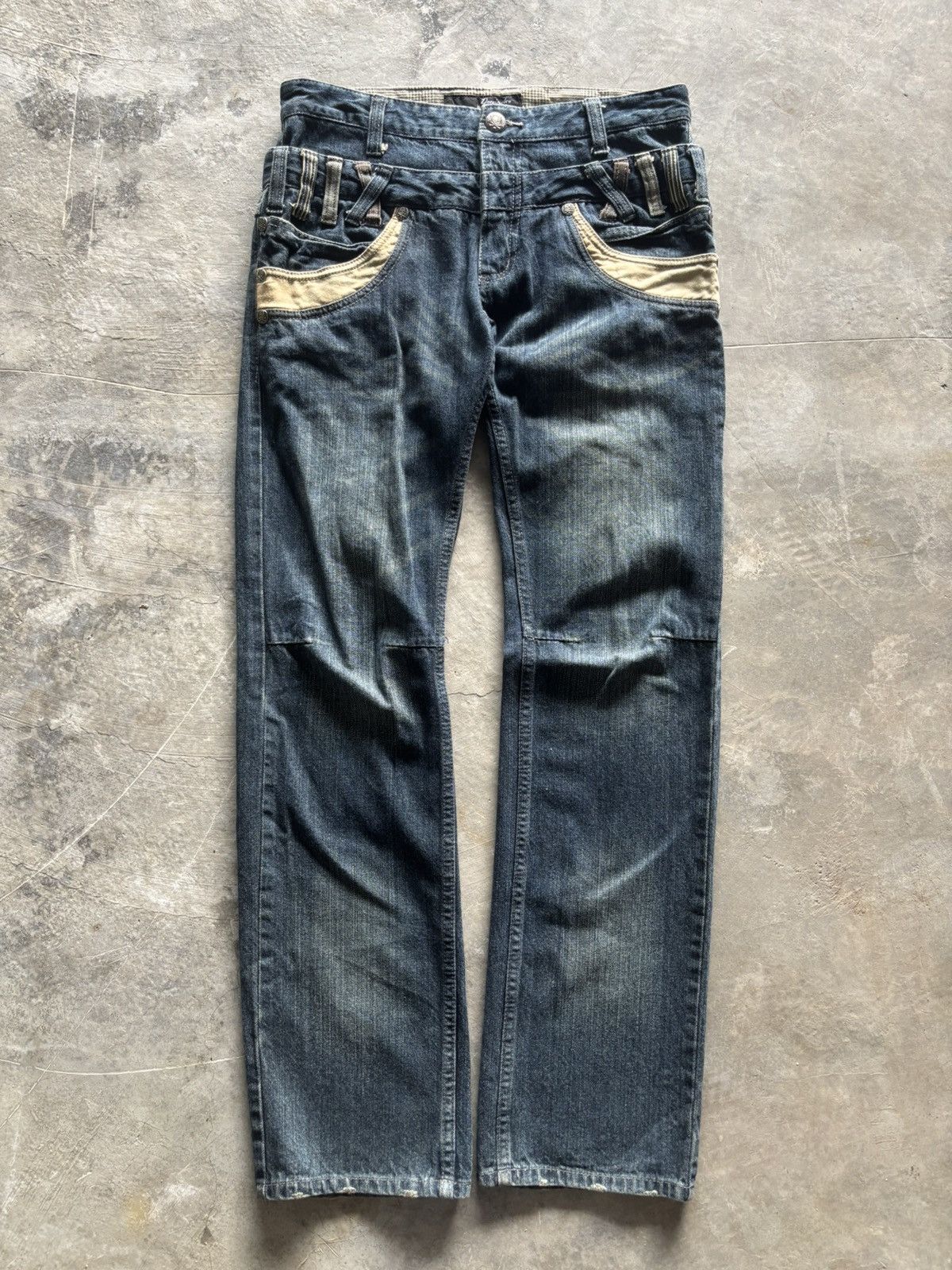 Hysteric Glamour SICK DOUBLE WAIST JAPANESE DENIM SKULL BUTTON Size US 32 / EU 48 - 1 Thumbnail