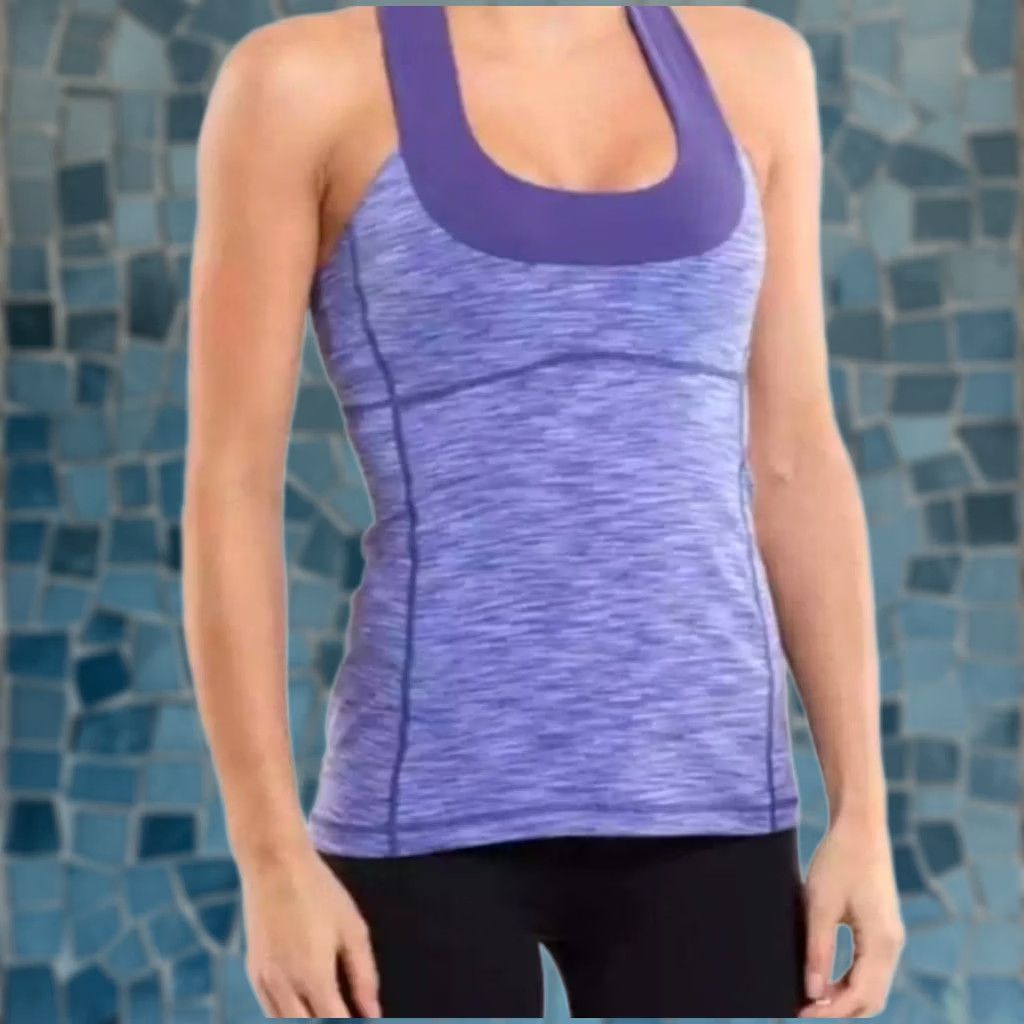 Lululemon VINTAGE Lululemon Athletica Built-in Bra Blue Racerback Scoop Neck Tank Top Womens 8 Size M / US 6-8 / IT 42-44 - 1 Thumbnail