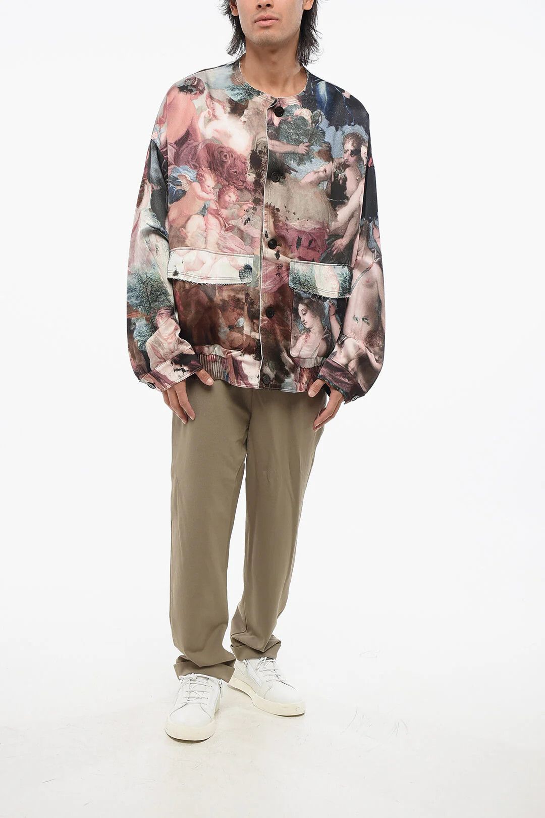 Balmain og1mm0326 Lightweight Printed Satin Jacket in Multicolor Size US L / EU 52-54 / 3 - 4 Thumbnail