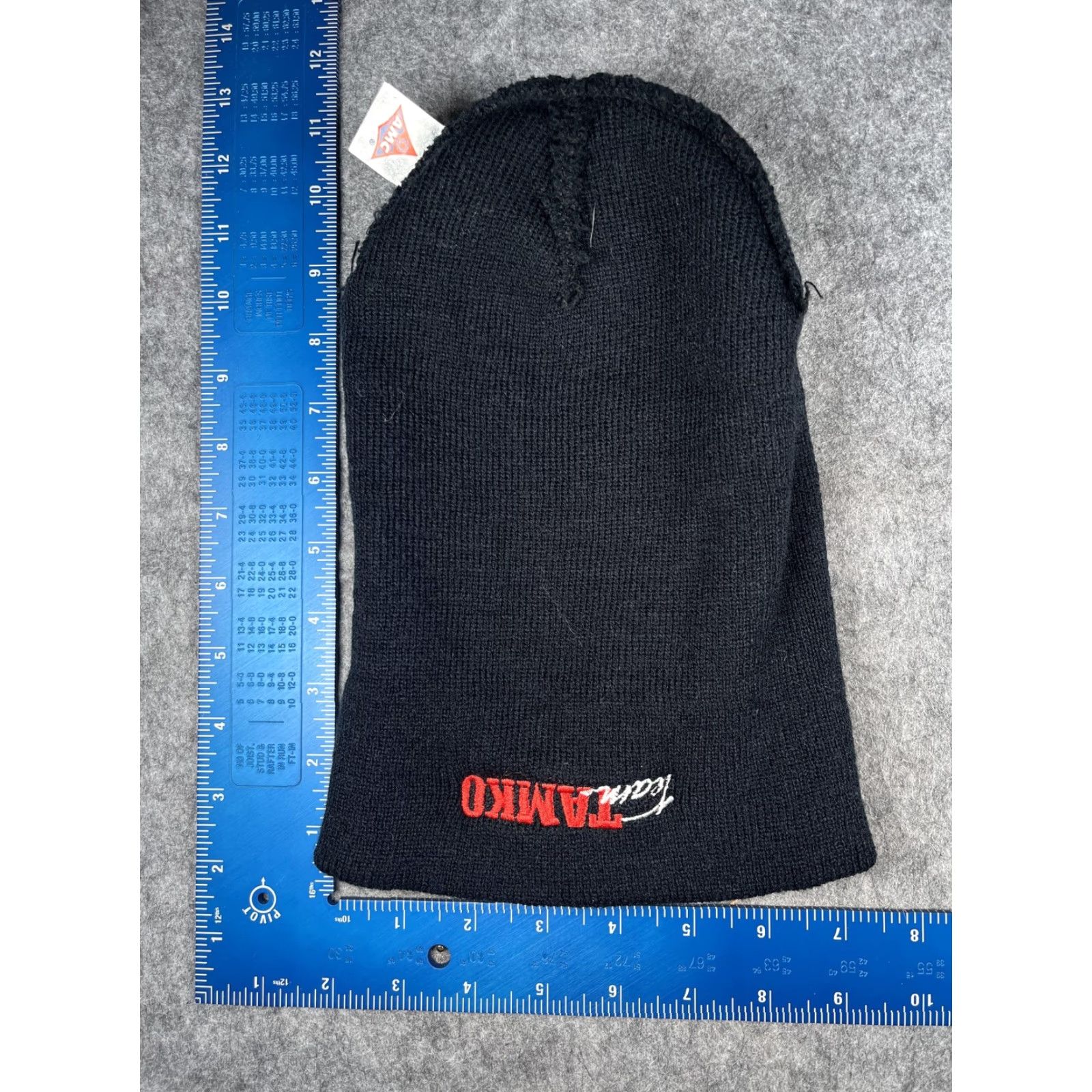 OAMC AMC Hat Beanie Mens One Size Black Knit Team TAMKO Logo Workwear Winter Stretch Size ONE SIZE - 5 Thumbnail