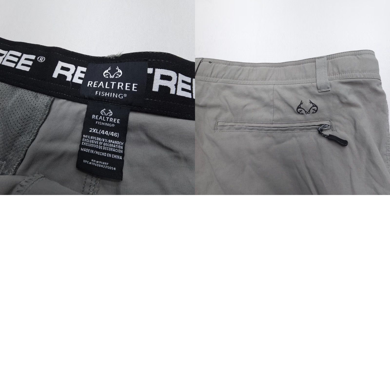 Realtree Realtree Fishing Cargo Shorts Mens 2XL Gray Belted Stretch Tech Hiking Light Cargo Pocket Size US 39 - 8 Thumbnail