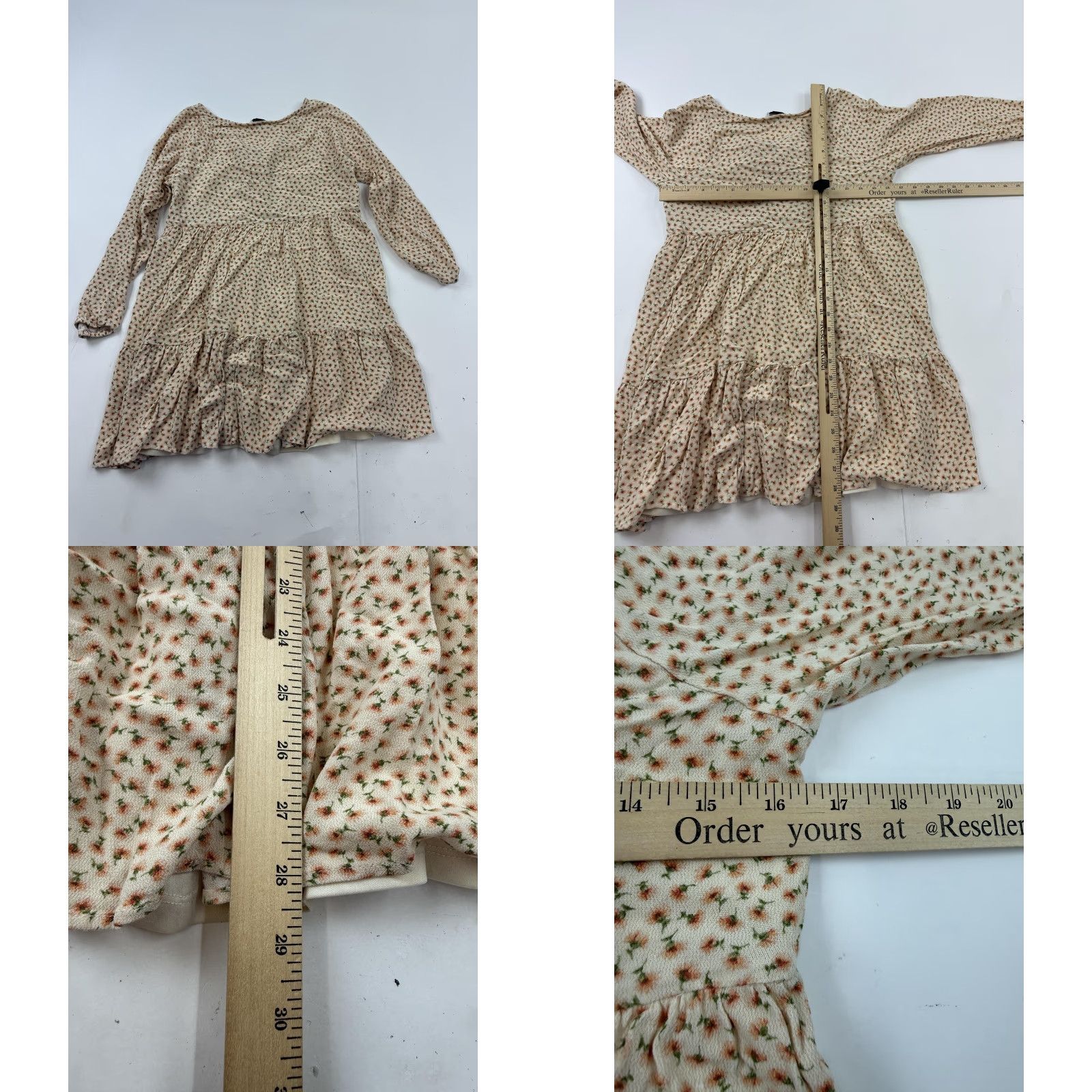 American Eagle Outfitters American Eagle Dress Womens Small White Floral Long Sleeve Henley Tiered Ruffle Size S / US 4 / IT 40 - 8 Thumbnail