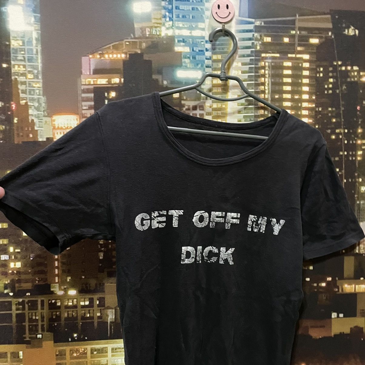 Band Tees VINTAGE Y2K BLACK TEE GET OFF MY DICK PENIS FUNNY PORNO Size US M / EU 48-50 / 2 - 4 Thumbnail