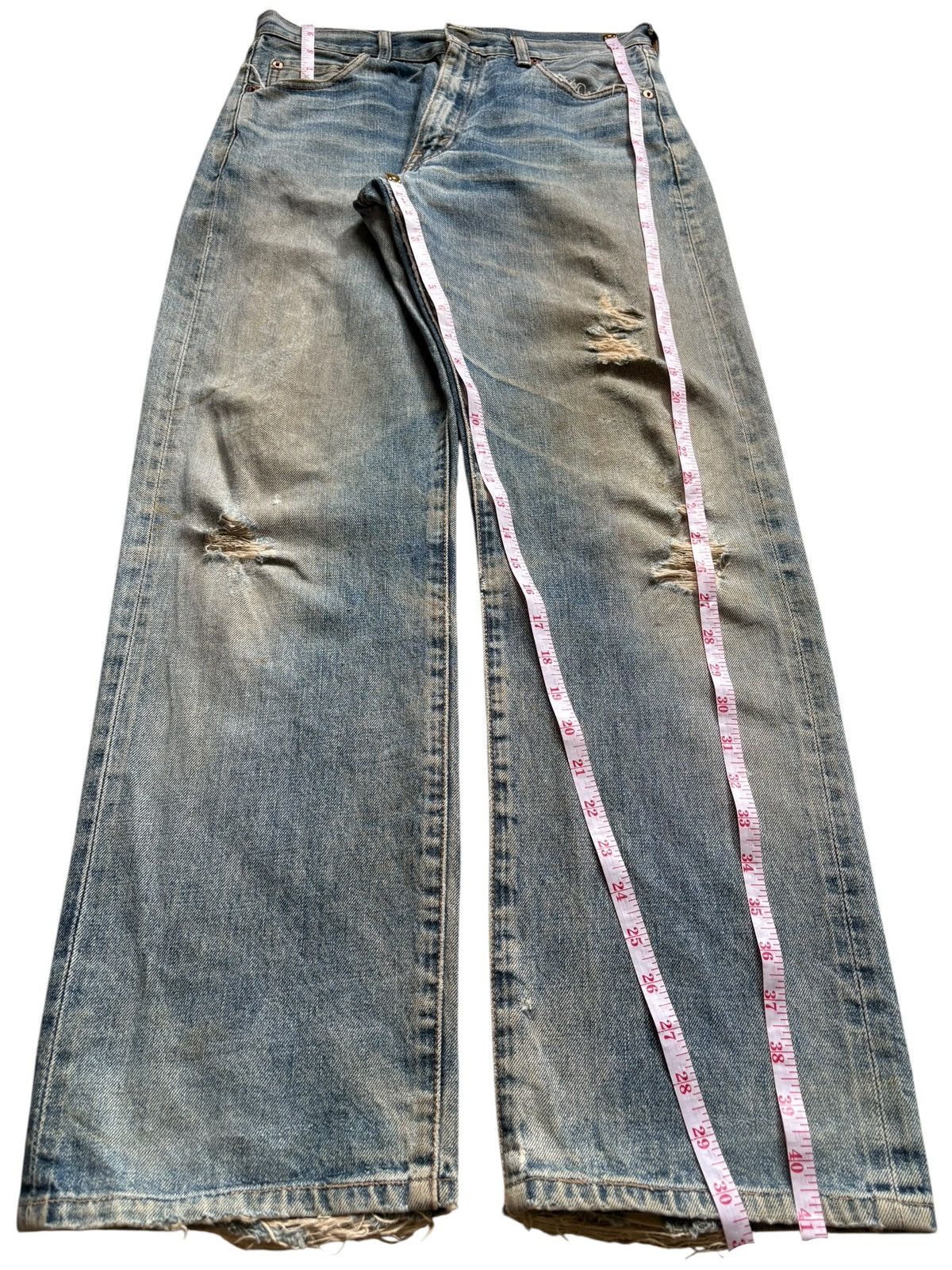 Levi's Vintage 80s Levis 502 Big E Selvedge Mud Wash Loose Jeans Size US 30 / EU 46 - 14 Thumbnail