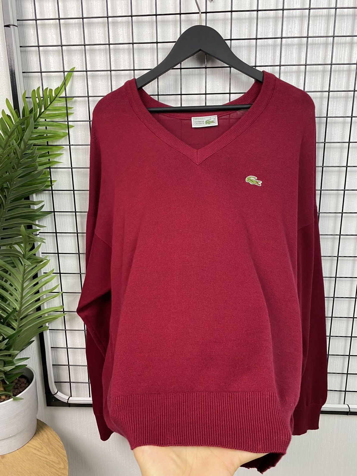 Lacoste × Vintage VINTAGE LACOSTE RED V-NECK SWEATER CHEMISE SIZE 6 MEN XL Size US XL / EU 56 / 4 - 8 Thumbnail