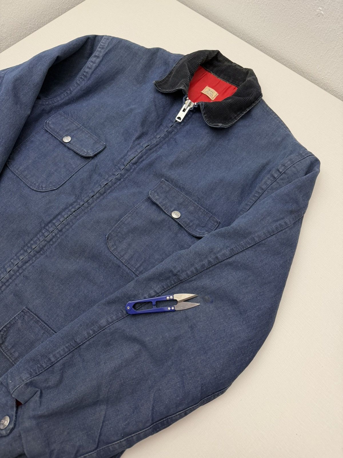 Sears Vintage 60s Sears Work Wear Denim Chore Quilt Lined Talon Size US L / EU 52-54 / 3 - 10 Thumbnail