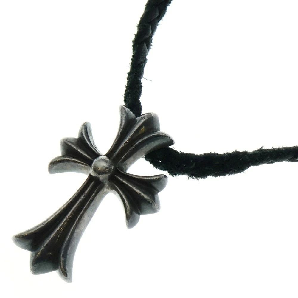 Chrome Hearts CHROME HEARTS SMALL CROSS PENDANT LEATHER BRAID NECKLACE Size ONE SIZE - 1 Thumbnail