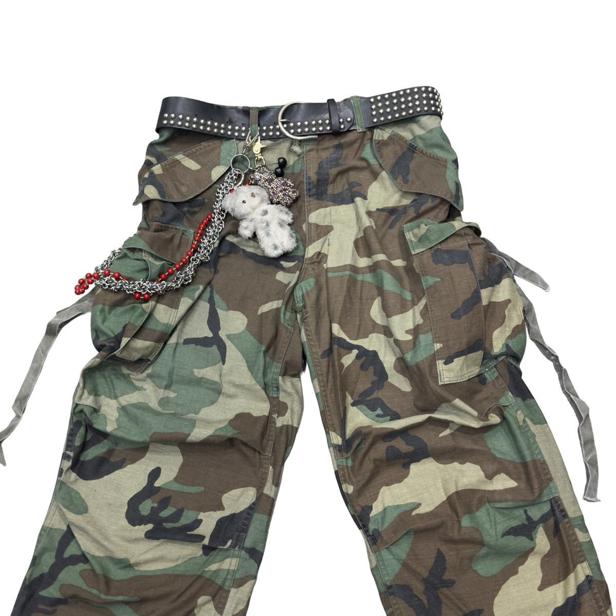 vintage original 107 camouflage bondage baggy cargo pants