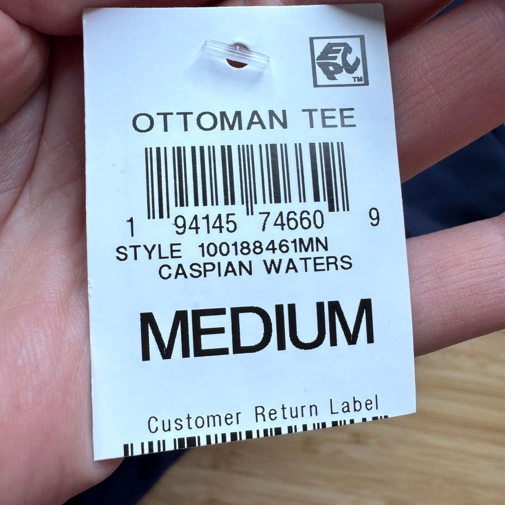 Vintage Mode of One Mens Ottoman Tee Caspian Waters Navy Blue Ribbed T-Shirt Medium NEW Size US M / EU 48-50 / 2 - 4 Thumbnail