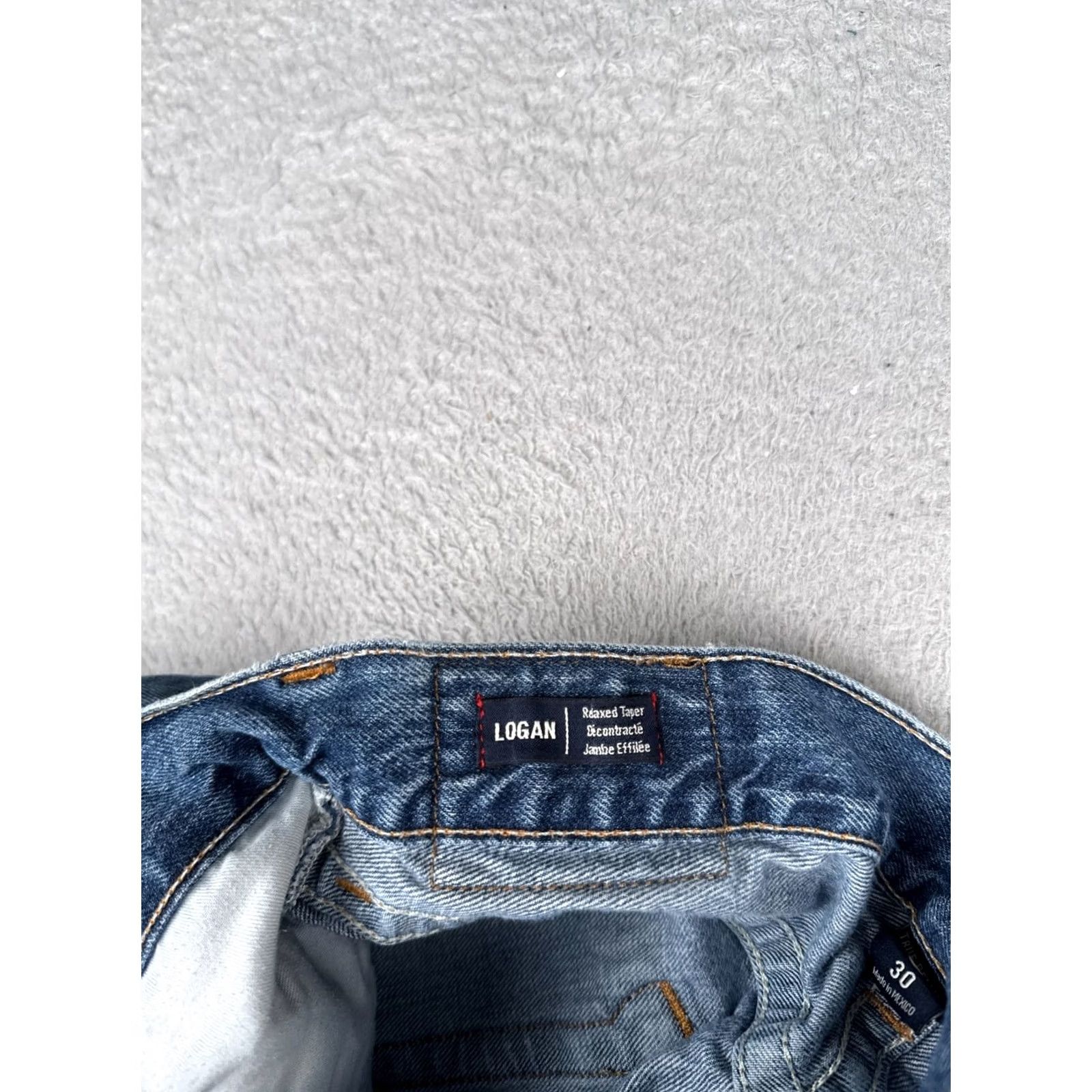 True Religion True Religion Jeans Mens 30x31 Blue Denim Logan Relaxed Taper Distressed Cotton Jeans Mens Blue Denim 90s Rock City Logo True Religion Logan Boy? Size US 30 / EU 46 - 7 Thumbnail