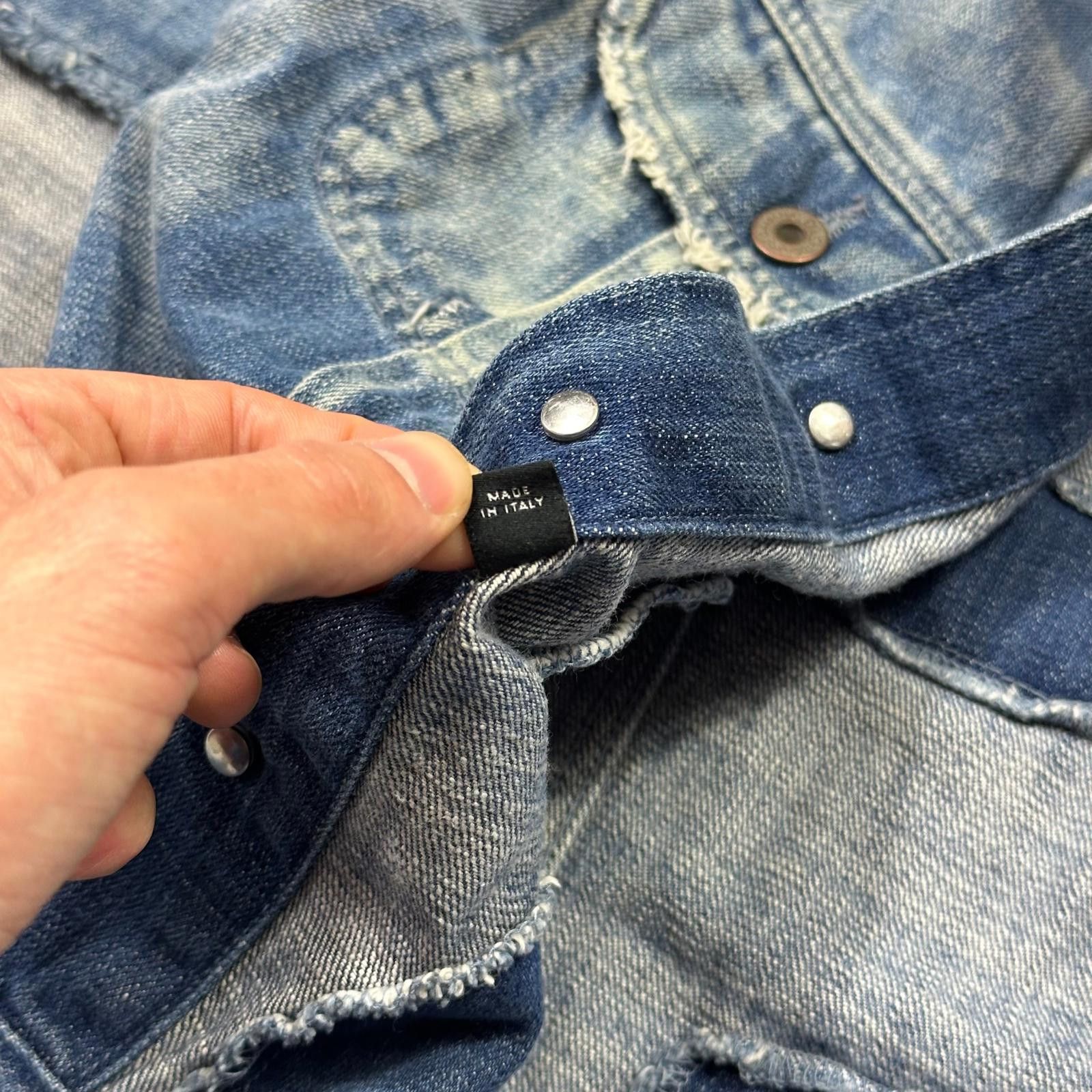 D.Gnak By Kang.D D&G AW04 Distressed Reconstructed Denim Boxy Jacket - L (M) Size US M / EU 48-50 / 2 - 9 Thumbnail