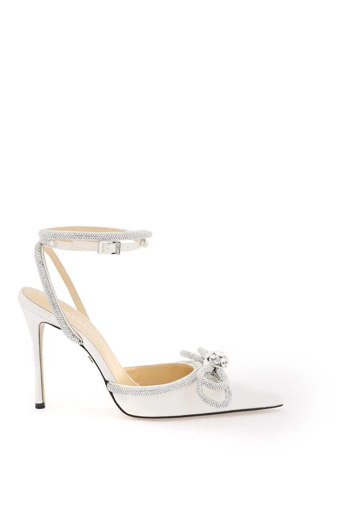 image of Mach&mach O1S22I1N1223 Satin Pumps In White Shoes, Women's (Size 7)
