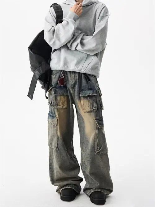 Japanese Brand Vintage High Street Hip Hop Multi-Pocket Jeans Size US 32 / EU 48 - 1 Thumbnail