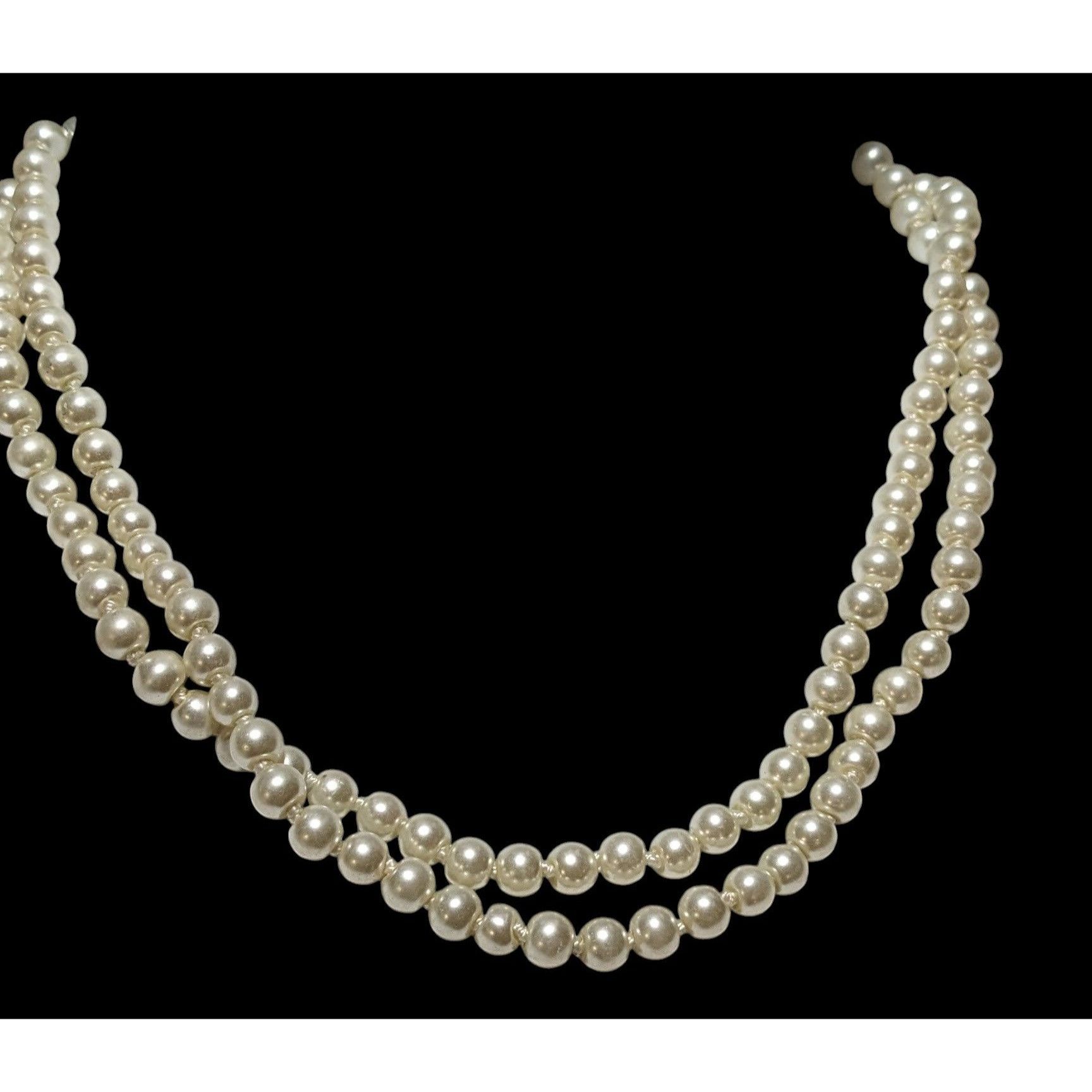 Other Elegant Glass Pearl Double Strand Necklace Size ONE SIZE - 3 Thumbnail