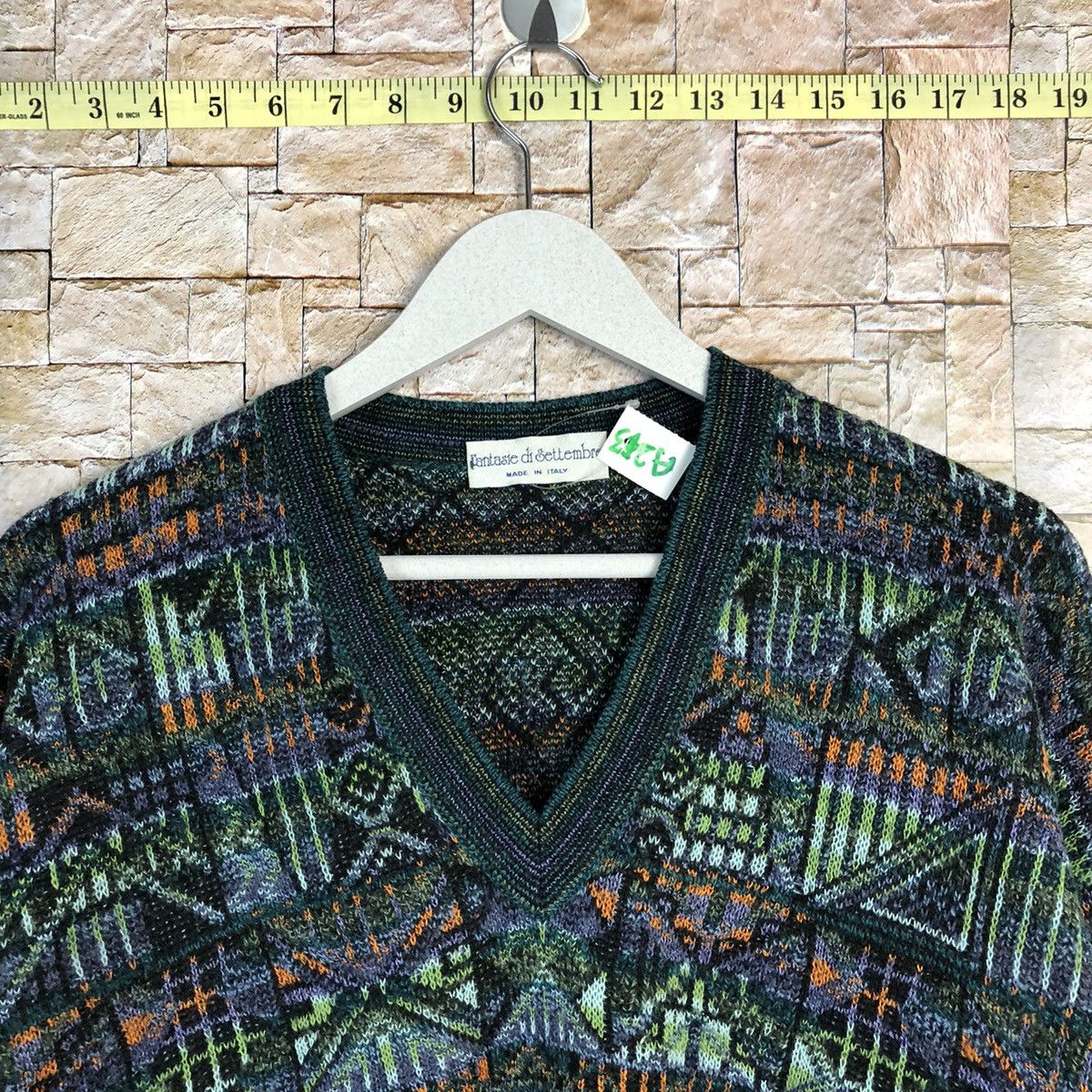 Homespun Knitwear Lantasie Di Settember made in italy Green Knitwear #A263 Size US L / EU 52-54 / 3 - 4 Thumbnail