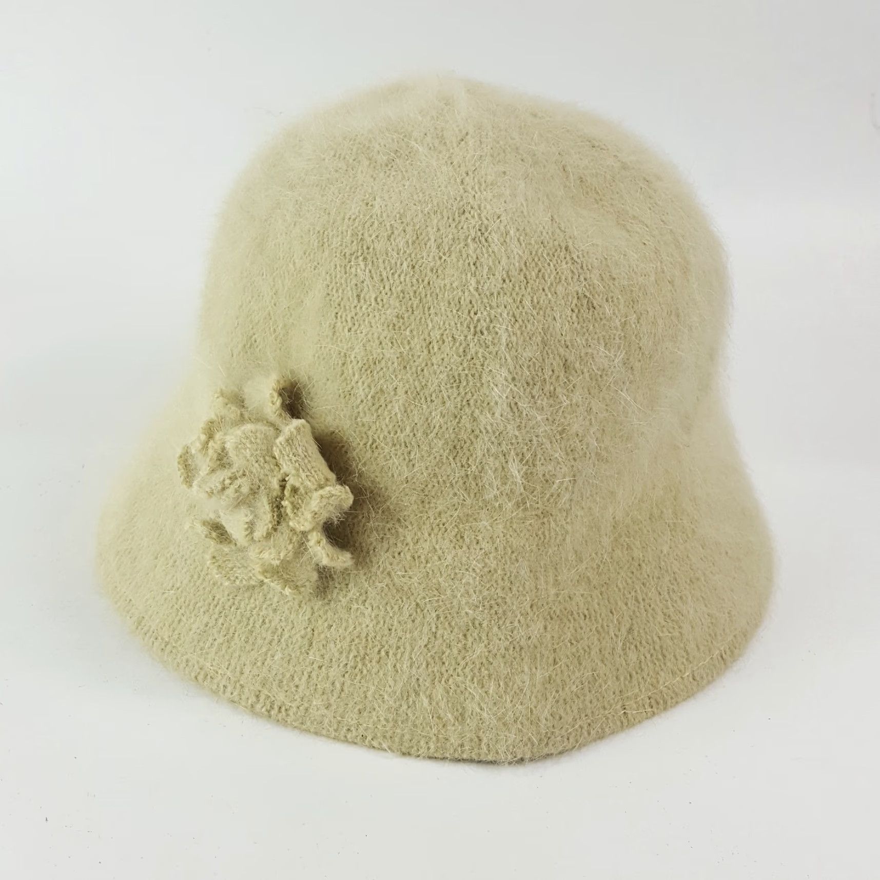 Vintage VINTAGE Y2K Green Angora Bucket Hat Size M Preppy Cute Wide Brim Women 90s Retro Size ONE SIZE - 4 Thumbnail