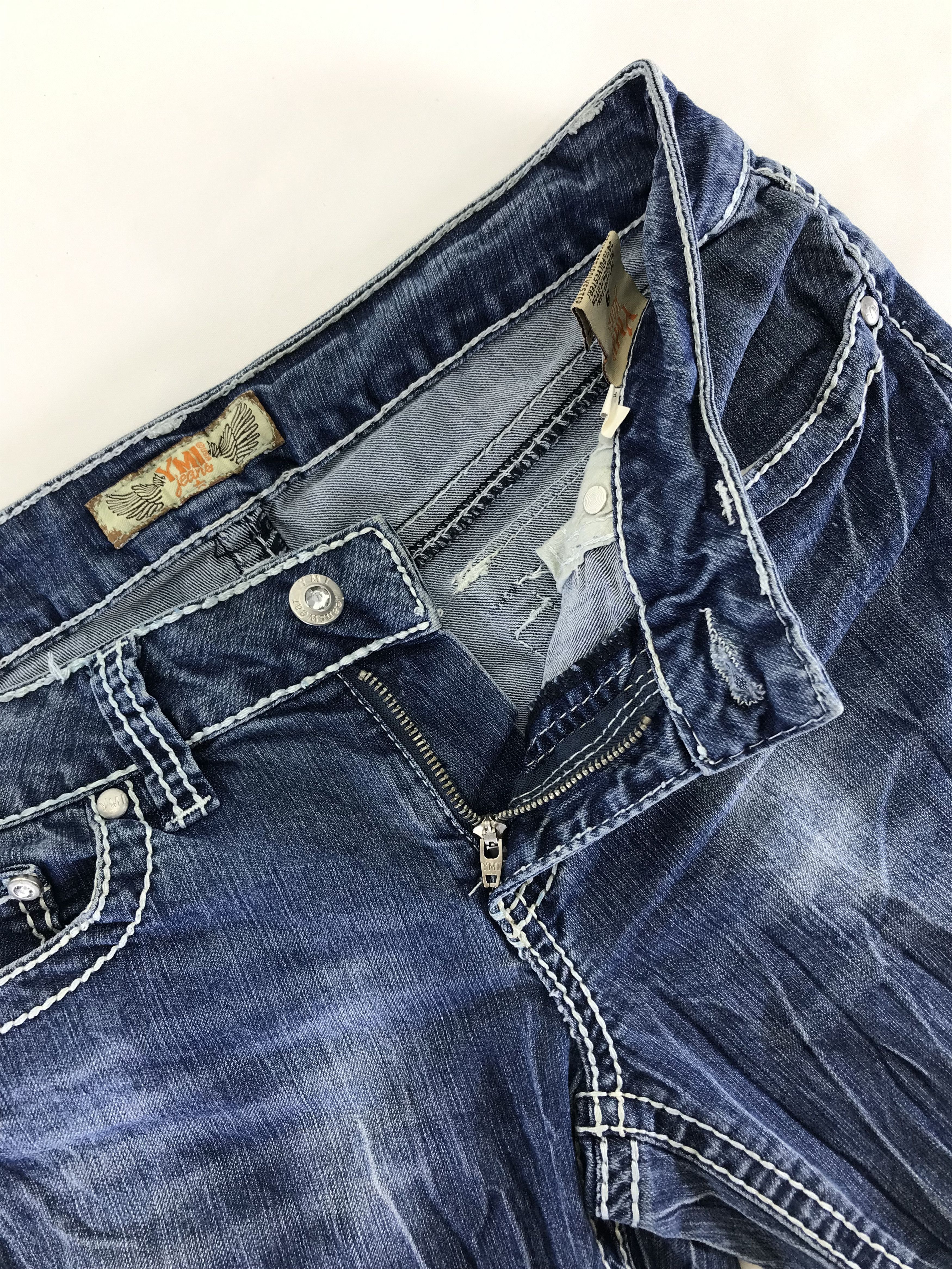 If Six Was Nine Vintage Japanese Super Flare Jeans Blue Washed Denim Size 30" / US 8 / IT 44 - 9 Thumbnail