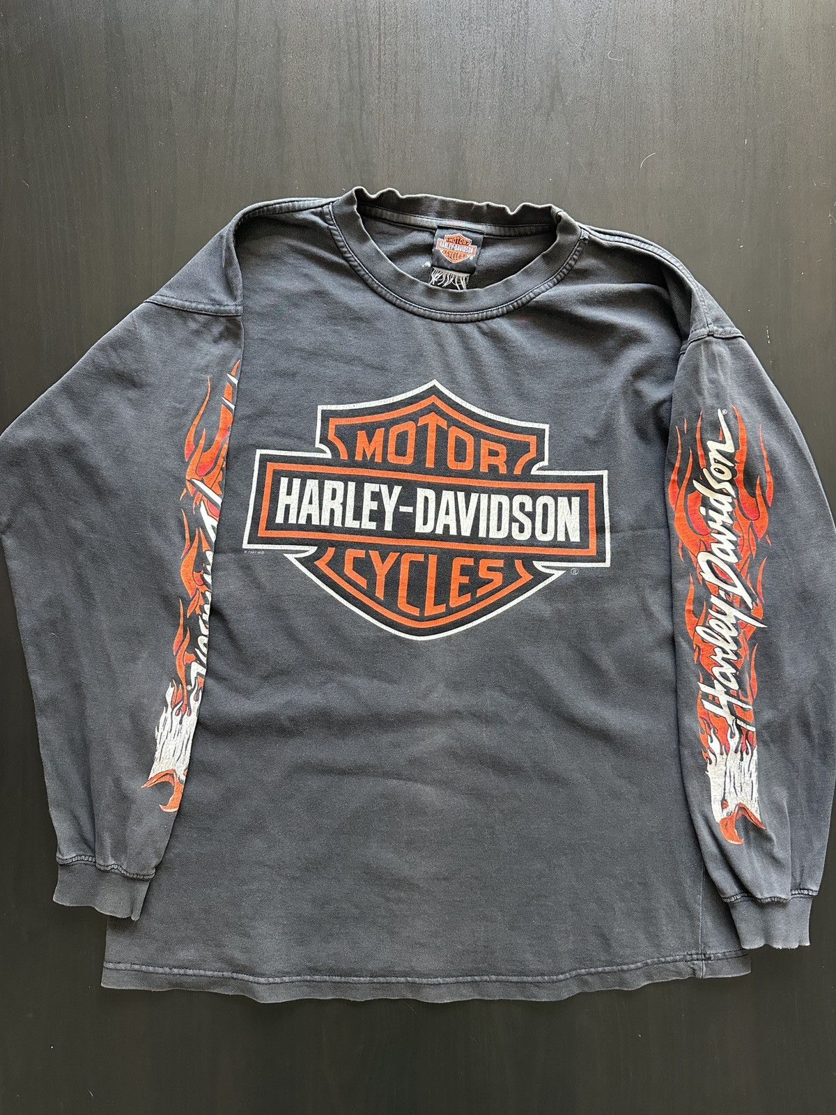 Harley Davidson Vintage Harley-Davidson Flame Long Sleeve T-Shirt 1997 Size US M / EU 48-50 / 2 - 1 Thumbnail