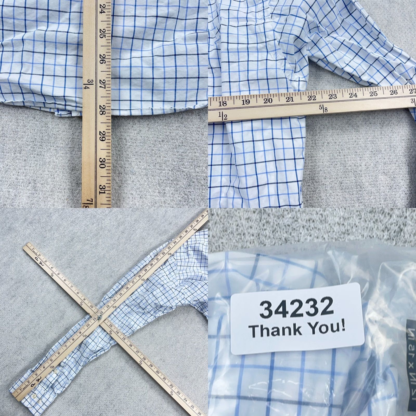 Ralph Lauren Ralph Lauren Shirt Men Large White Blue Button Up Poplin Custom Fit Plaid 16.5 Size US L / EU 52-54 / 3 - 8 Thumbnail