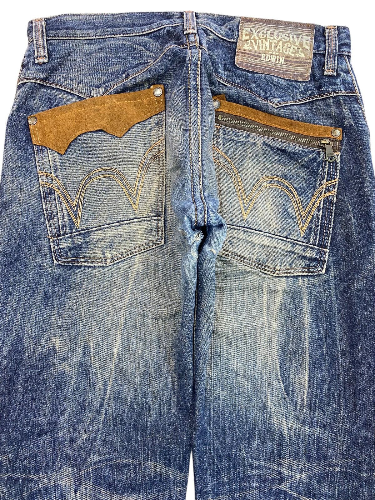 Edwin Edwin Vintage Mud Wash Whiskered Straight Leg Style Size US 33 - 4 Thumbnail