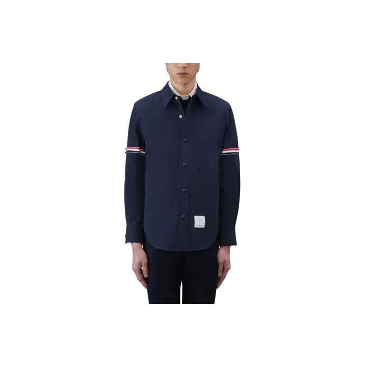 Thom Browne Thom Browne Classic Long Sleeve Shirt with Stripes Size US M / EU 48-50 / 2 - 1 Thumbnail