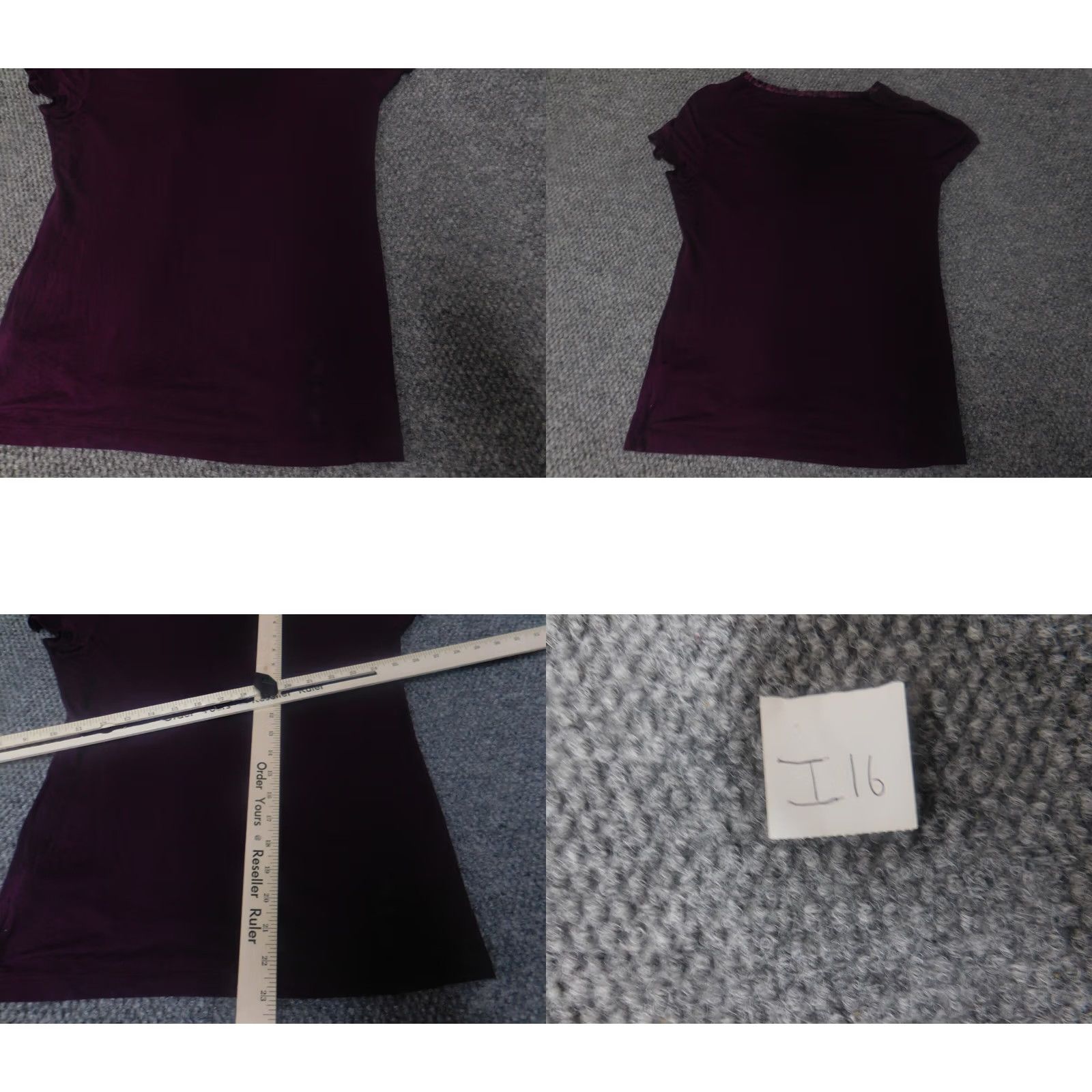 Apt. 9 Apt 9 Blouse Shirt Womens PM Petite Purple V-Neck Short Sleeve Pullover Stretch Polyester Rayon Button Casual Size M / US 6-8 / IT 42-44 - 9 Thumbnail