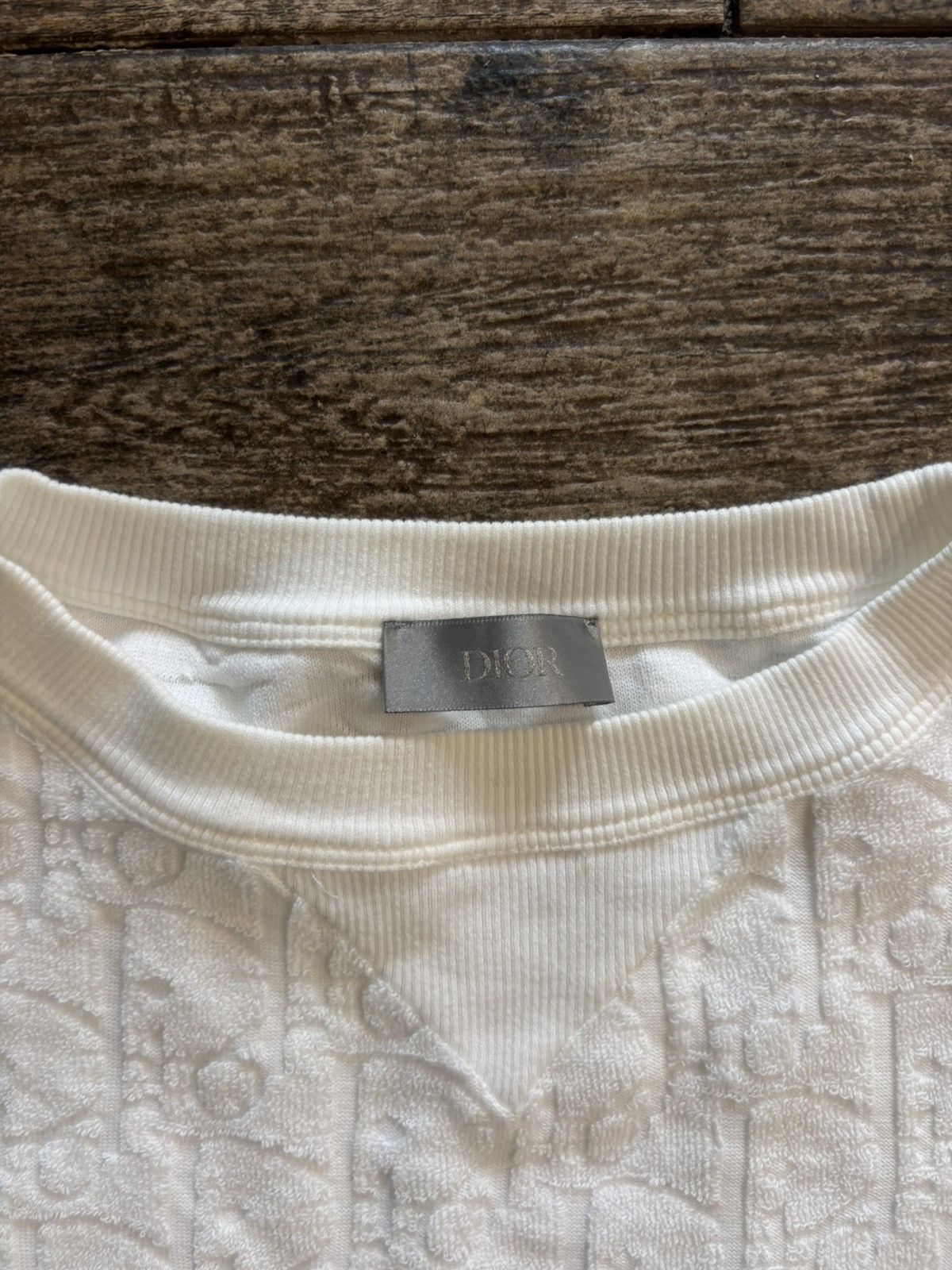 Dior White Towel Oblique Print Tee Size US S / EU 44-46 / 1 - 2 Thumbnail