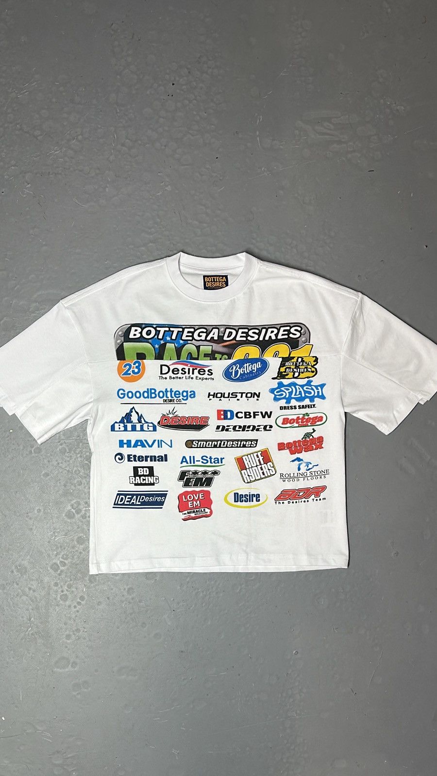 Bottega Desirers “Race” White T shirt