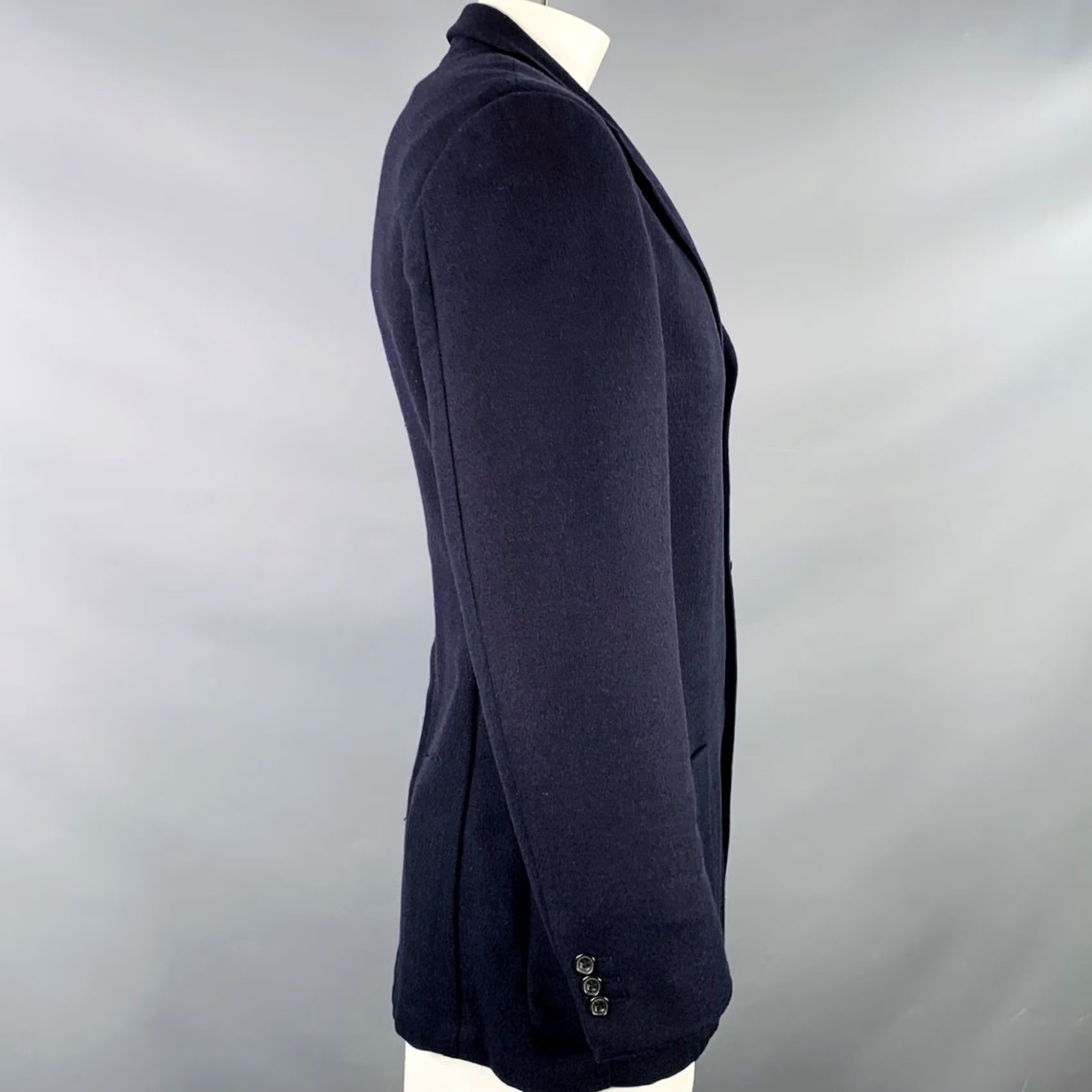 Ermenegildo Zegna ERMENEGILDO ZEGNA Notch Lapel Jacket Navy Cashmere Wool Size 42 Size US XS / EU 42 / 0 - 2 Thumbnail