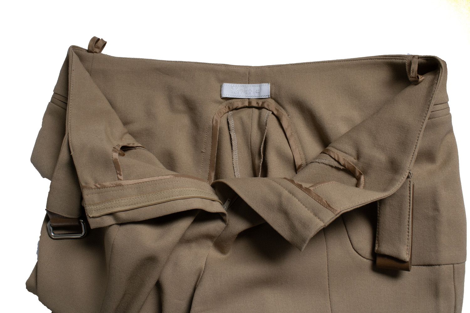 Prada Prada, brown pantalon with leather velcro closure Size 32" / US 10 / IT 46 - 5 Thumbnail