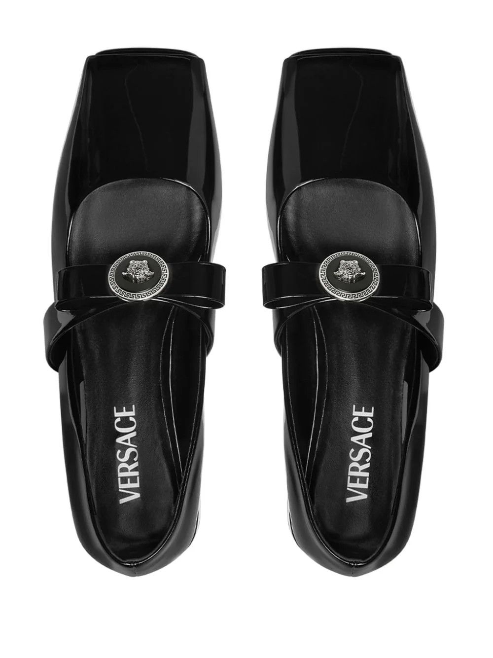Versace o1s22i1n1024 Open-Toe Ballet Flats in Black Size US 10 / IT 40 - 3 Thumbnail